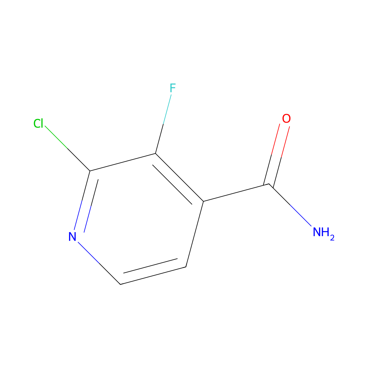 2-Chloro-3-fluoropyridine-4-carboxamide molecular structure, CAS 1378654-14-8