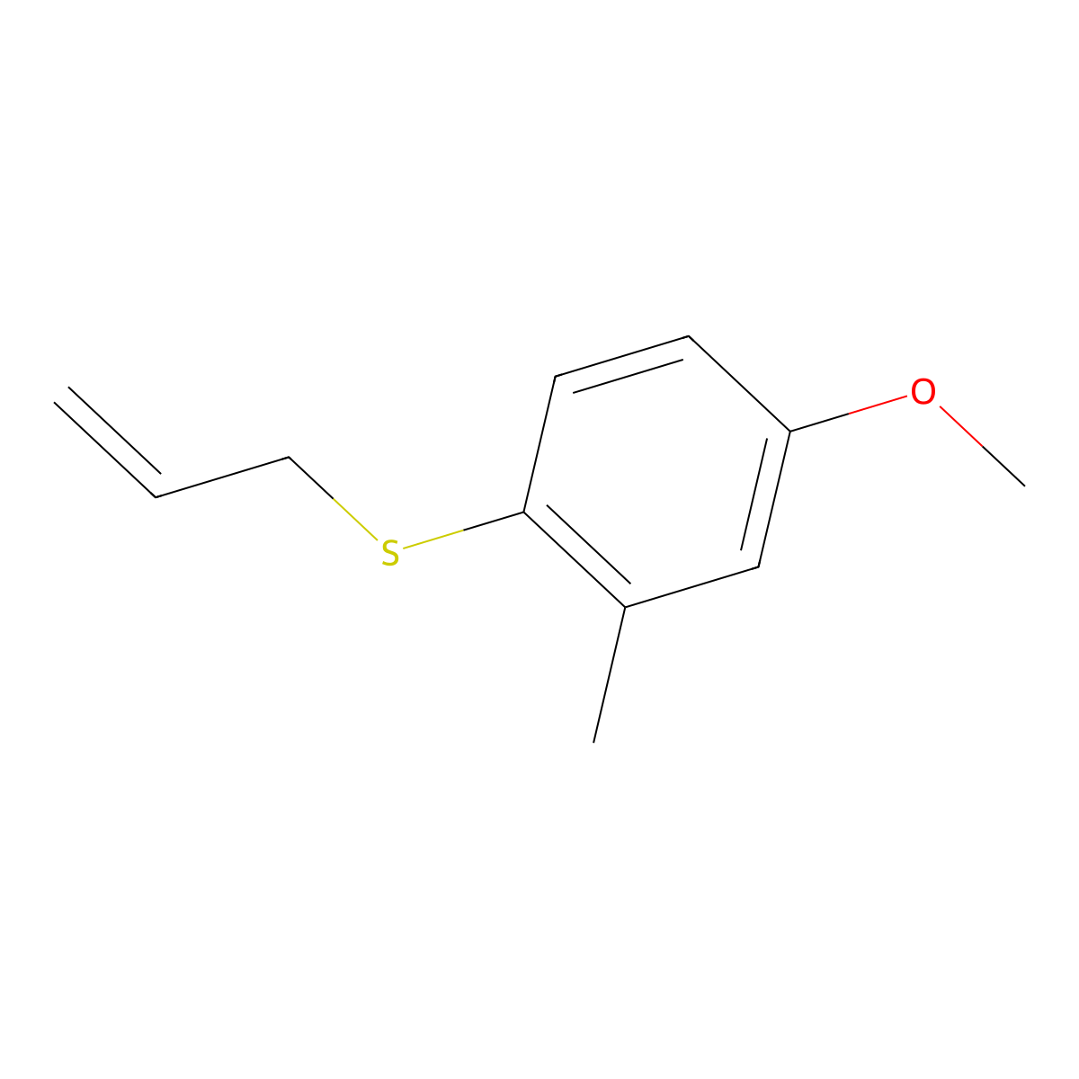 1-Allylsulfanyl-4-methoxy-2-methylbenzene molecular structure, CAS 1378654-71-7