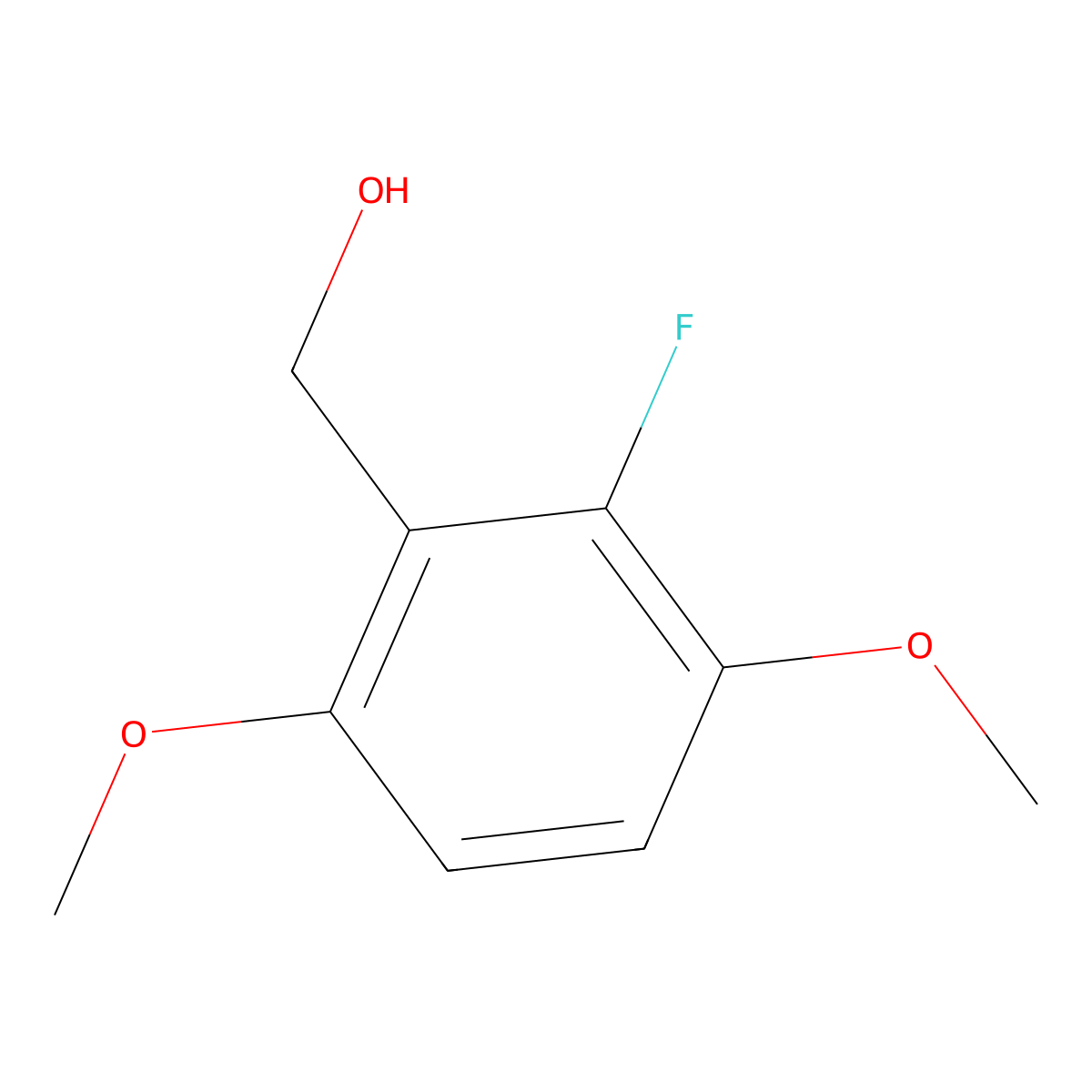 (2-Fluoro-3,6-dimethoxyphenyl)methanol molecular structure, CAS 1378654-86-4