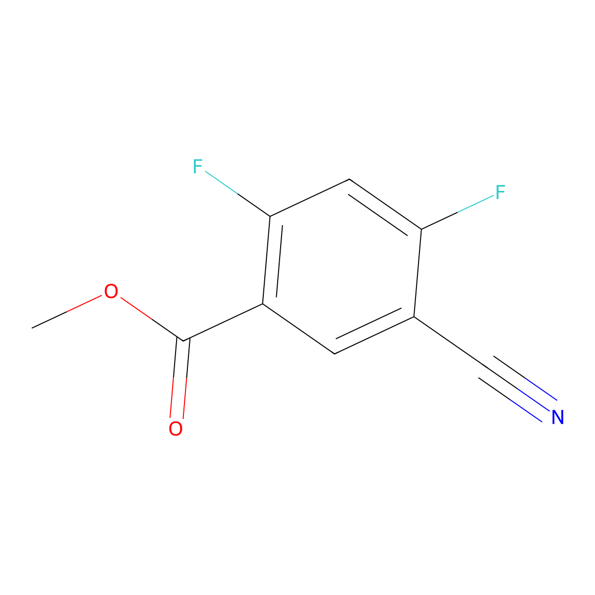 Methyl 5-cyano-2,4-difluorobenzoate molecular structure, CAS 1378655-44-7