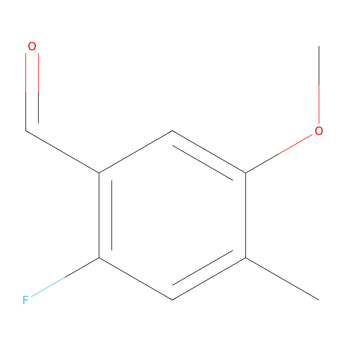 2-Fluoro-5-methoxy-4-methylbenzaldehyde molecular structure, CAS 1378655-94-7