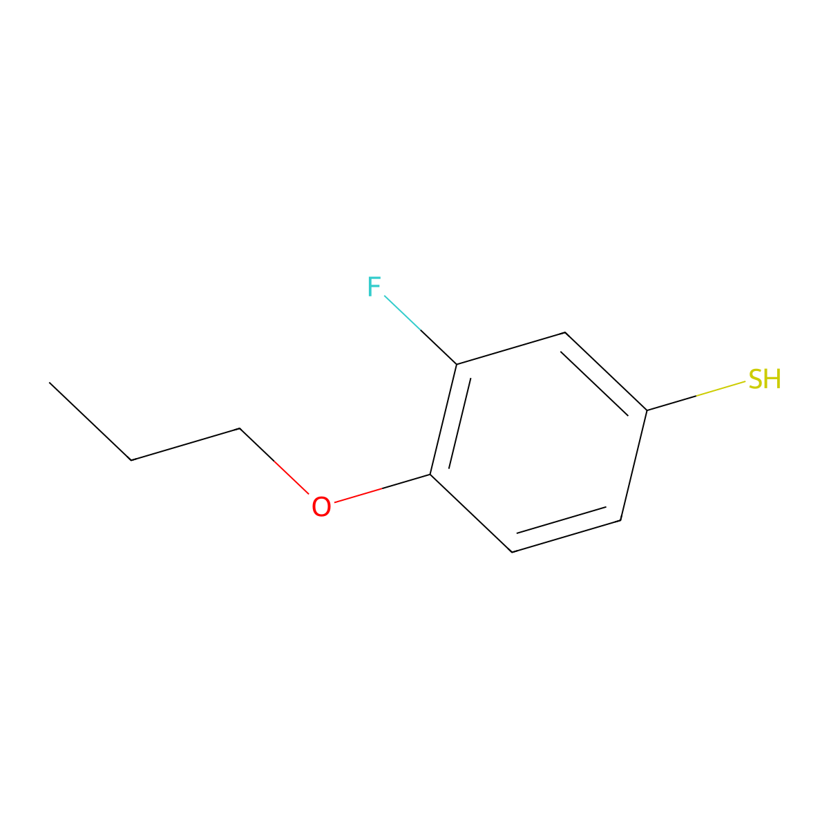 3-Fluoro-4-propoxybenzenethiol molecular structure, CAS 1378657-34-1