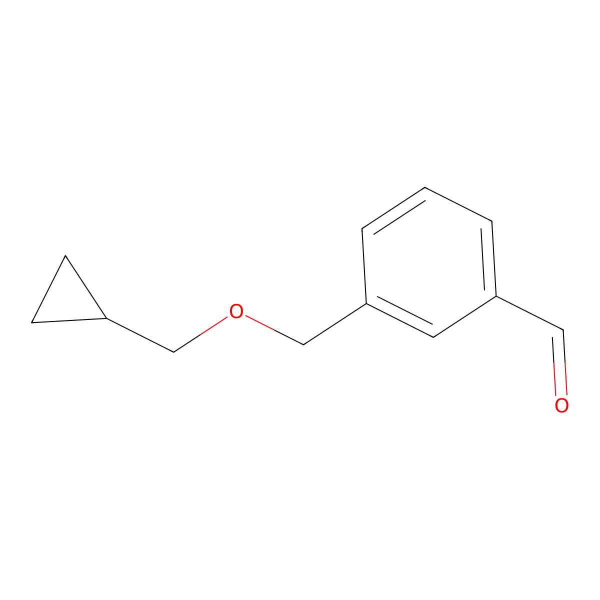 3-[(Cyclopropanemethoxy)methyl]benzaldehyde molecular structure, CAS 1378657-58-9