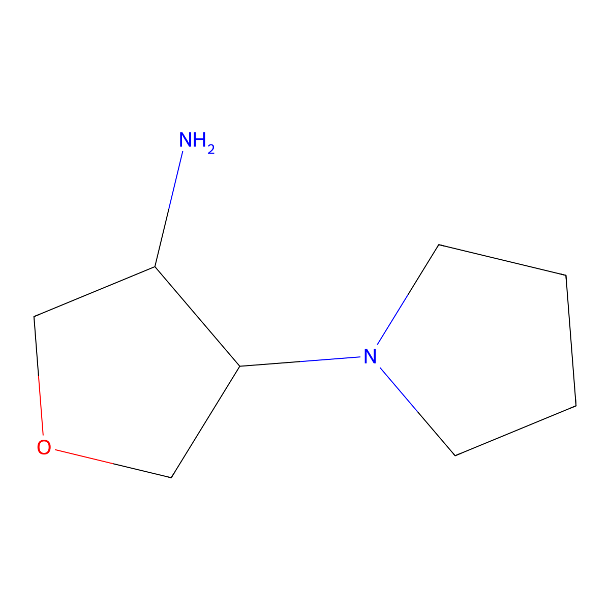 4-(Pyrrolidin-1-YL)oxolan-3-amine molecular structure, CAS 1378658-08-2
