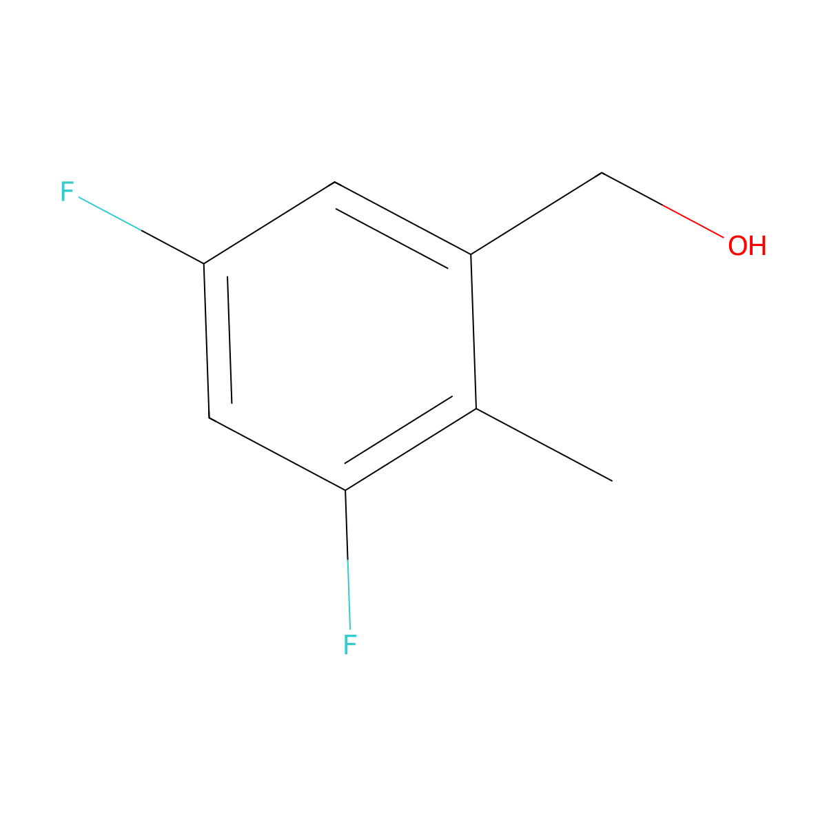 (3,5-Difluoro-2-methylphenyl)methanol molecular structure, CAS 1378666-27-3