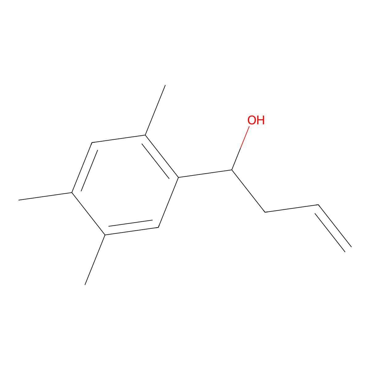 4-(2,4,5-Trimethylphenyl)-1-buten-4-ol molecular structure, CAS 1378670-27-9