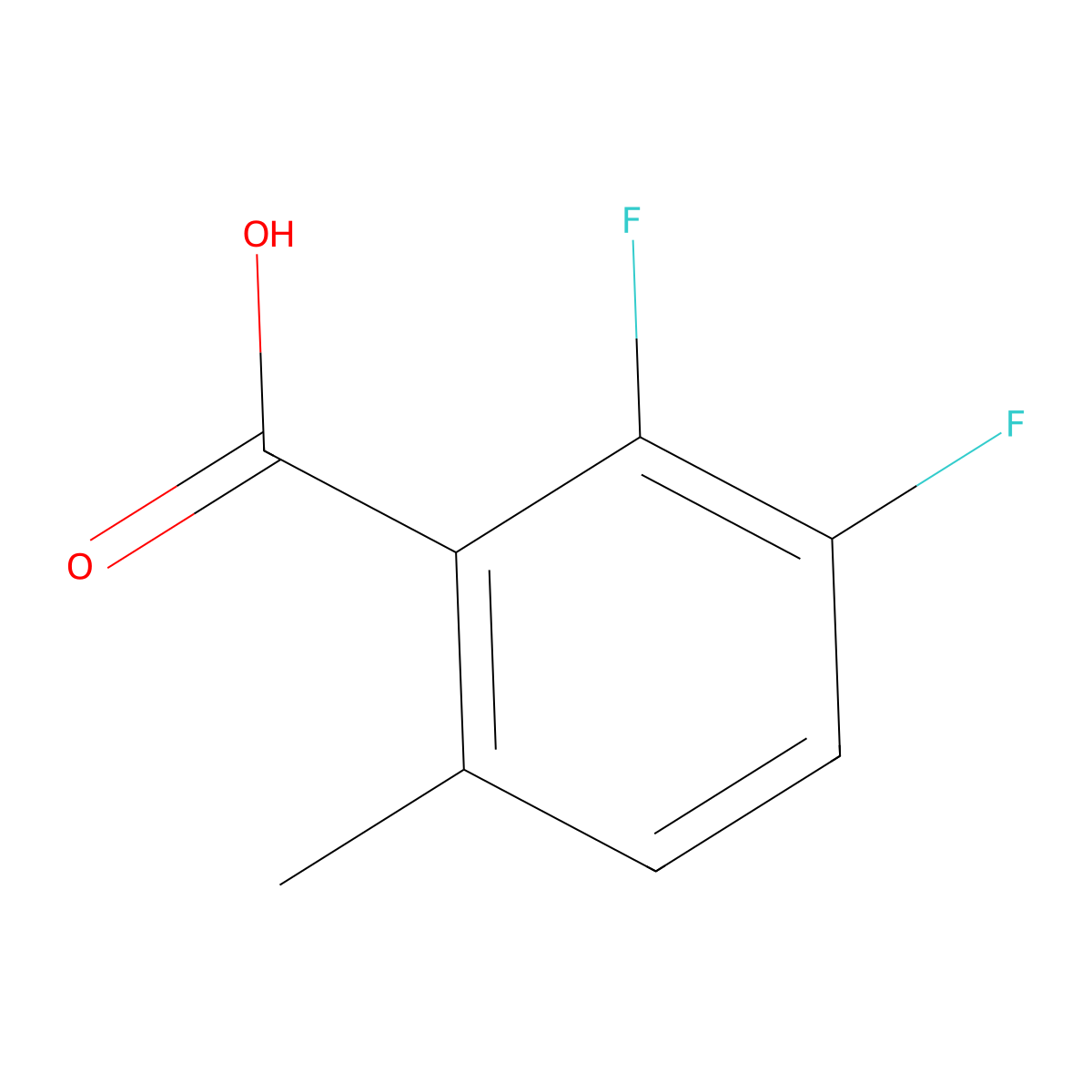 2,3-Difluoro-6-methylbenzoic acid molecular structure, CAS 1378671-01-2