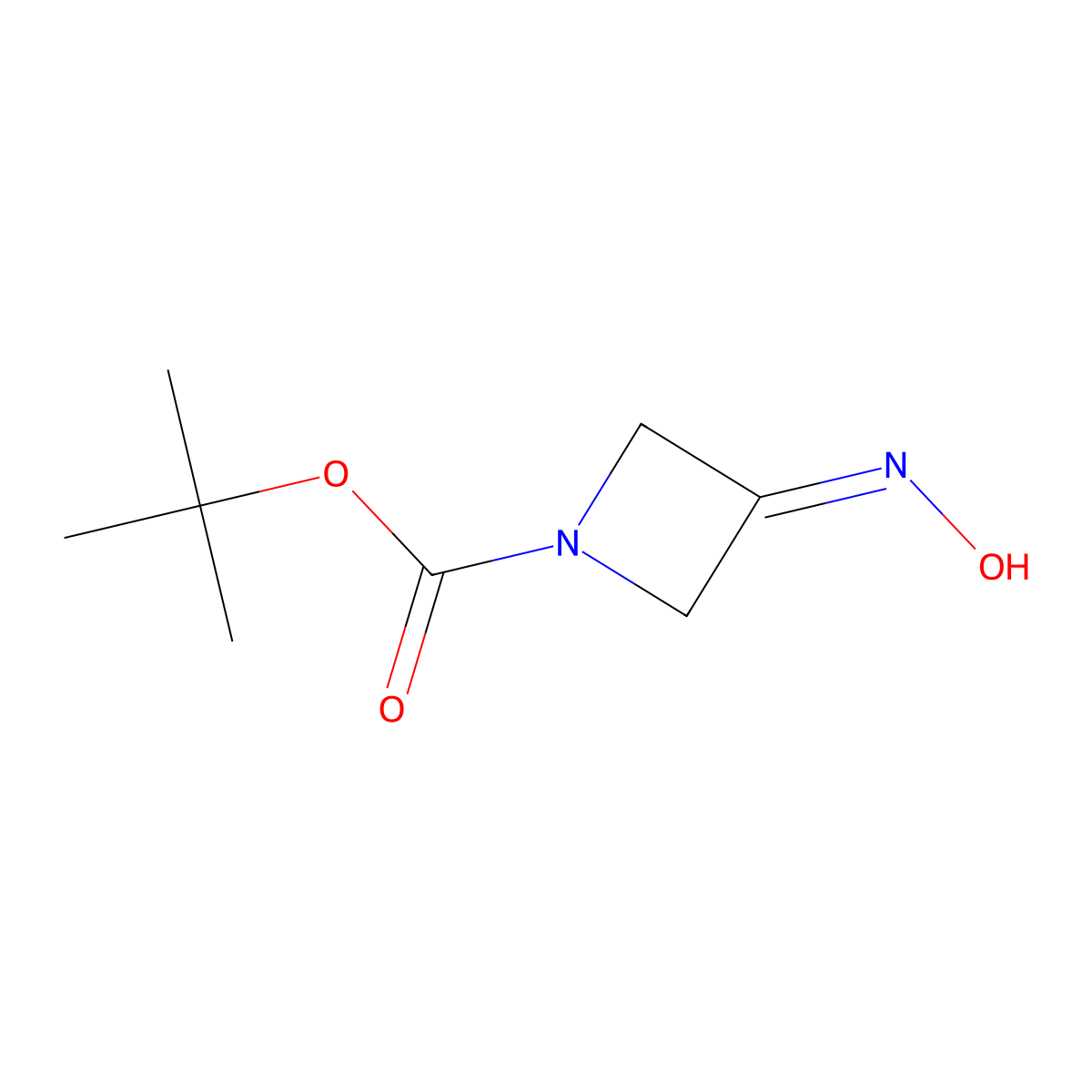 Tert-butyl 3-(hydroxyimino)azetidine-1-carboxylate molecular structure, CAS 1378674-88-4