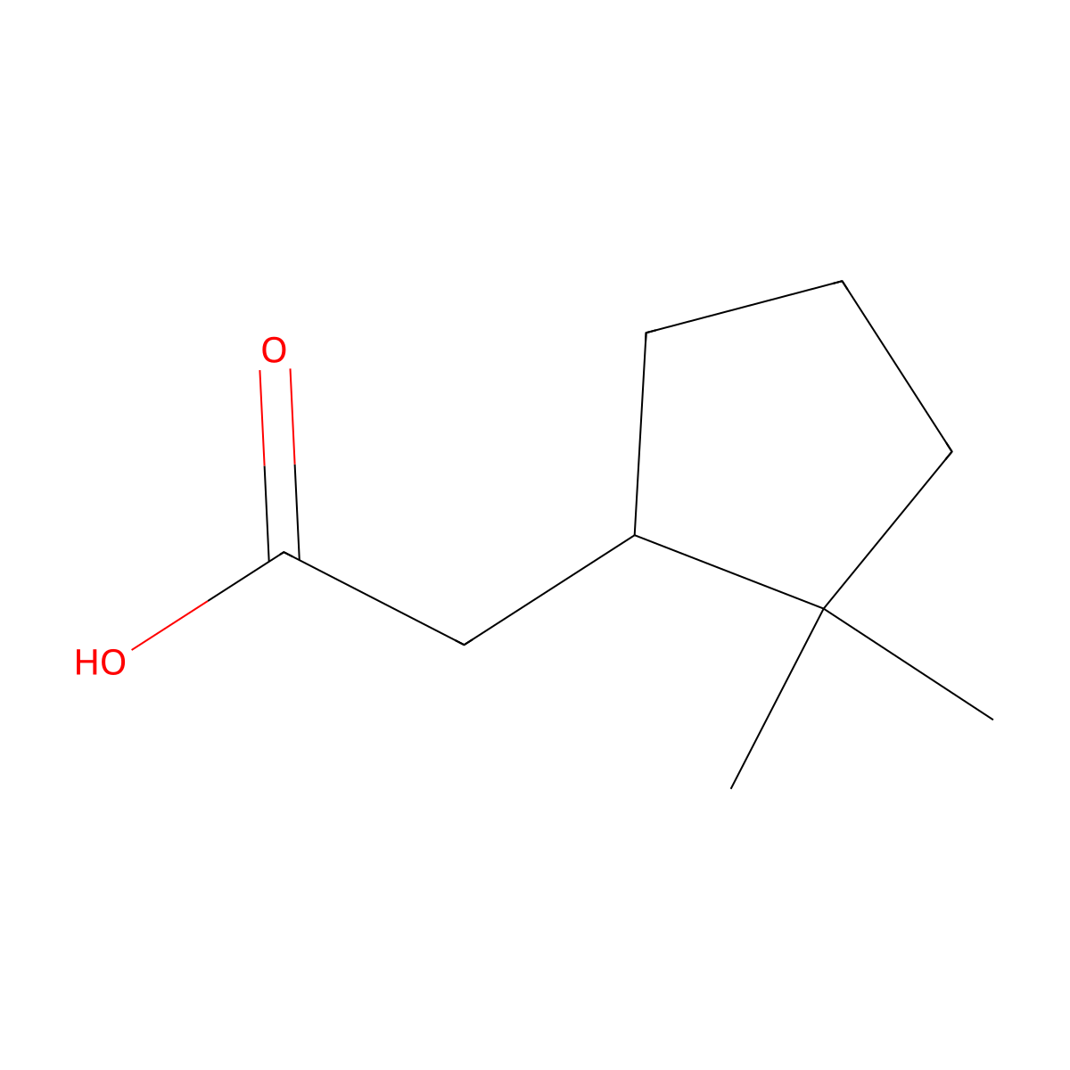 2-(2,2-Dimethylcyclopentyl)acetic acid molecular structure, CAS 1378675-91-2