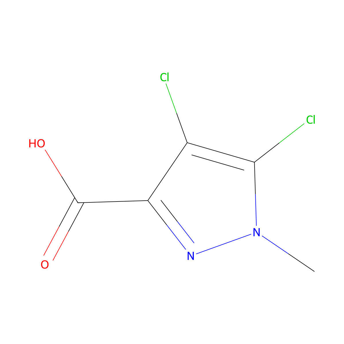 4,5-dichloro-1-methyl-1H-pyrazole-3-carboxylic acid molecular structure, CAS 1378676-83-5
