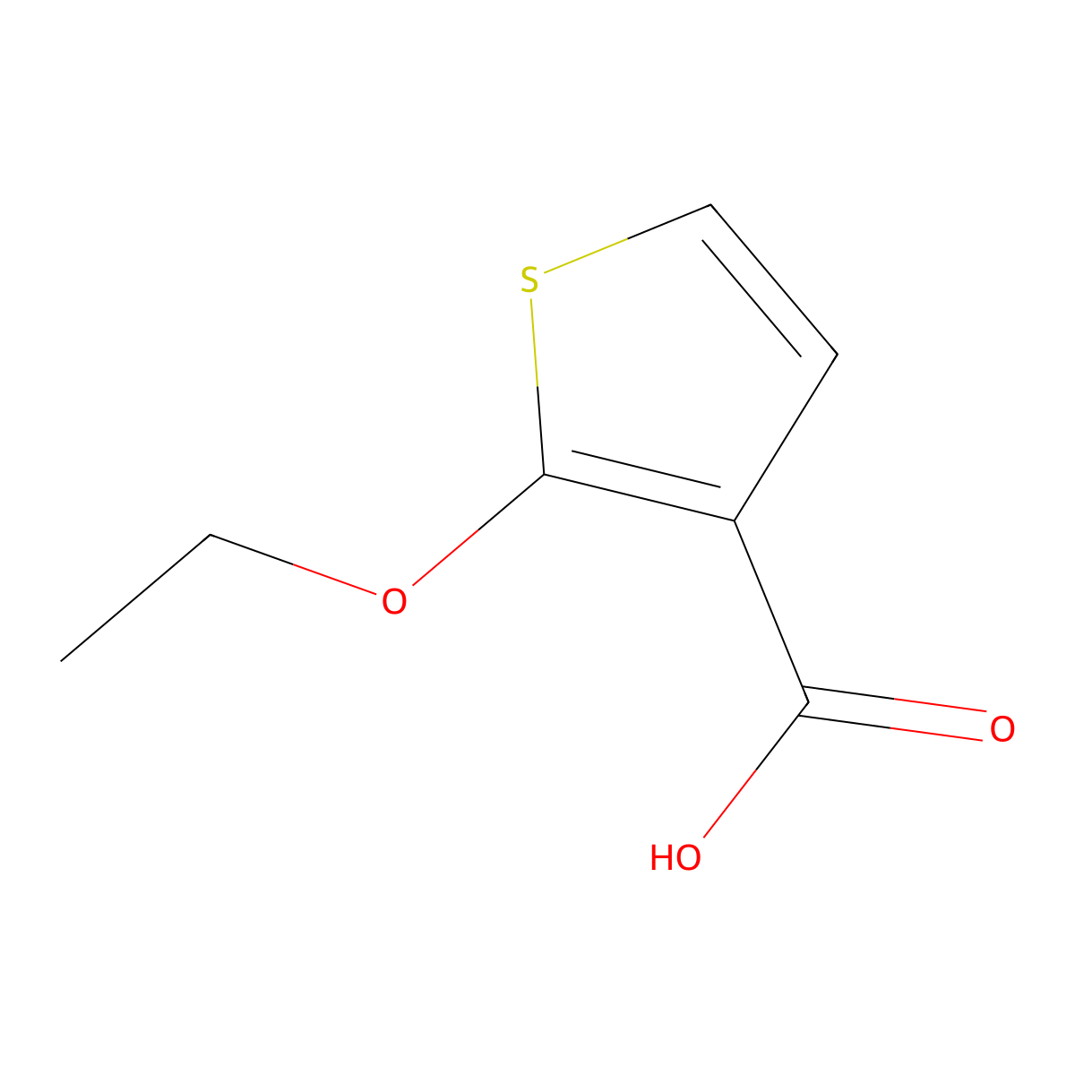2-Ethoxythiophene-3-carboxylic acid molecular structure, CAS 1378677-99-6