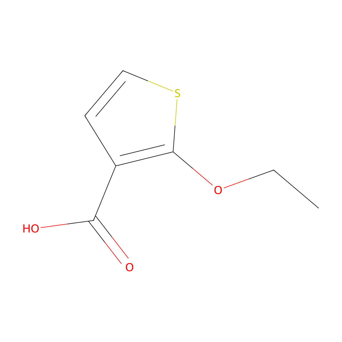 2-Ethoxythiophene-3-carboxylic acid molecular structure, CAS 1378677-99-6