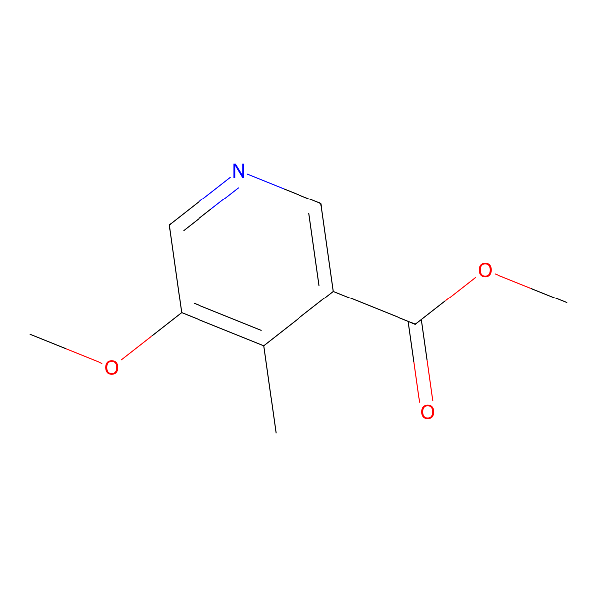 Methyl 5-methoxy-4-methylnicotinate molecular structure, CAS 1378678-88-6
