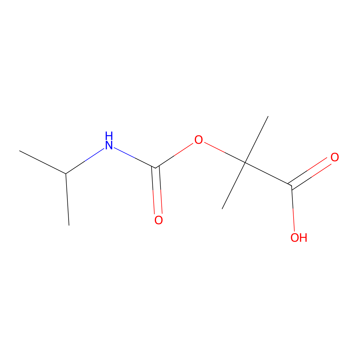 2-((Isopropylcarbamoyl)oxy)-2-methylpropanoic acid molecular structure, CAS 1378678-90-0