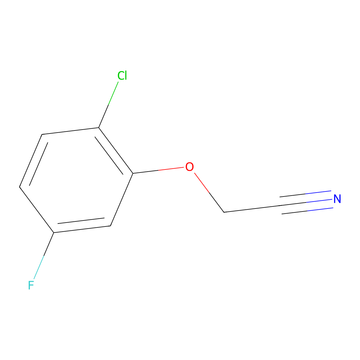 2-(2-Chloro-5-fluoro-phenoxy)acetonitrile molecular structure, CAS 1378679-17-4