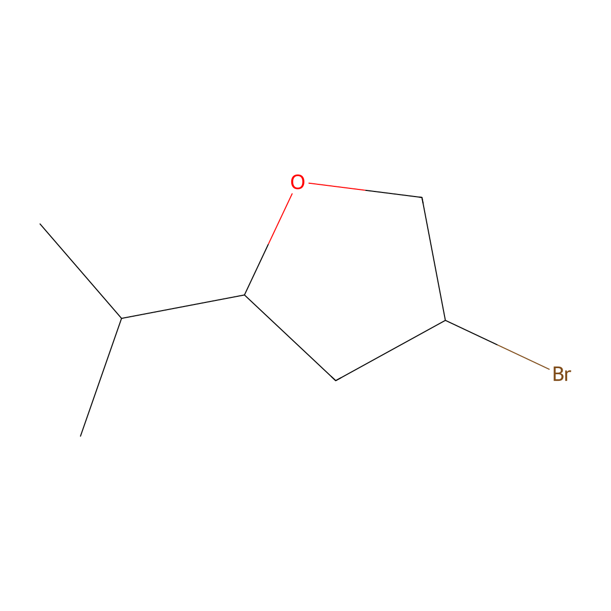 4-bromo-2-(propan-2-yl)oxolane, Mixture of diastereomers molecular structure, CAS 1378679-99-2