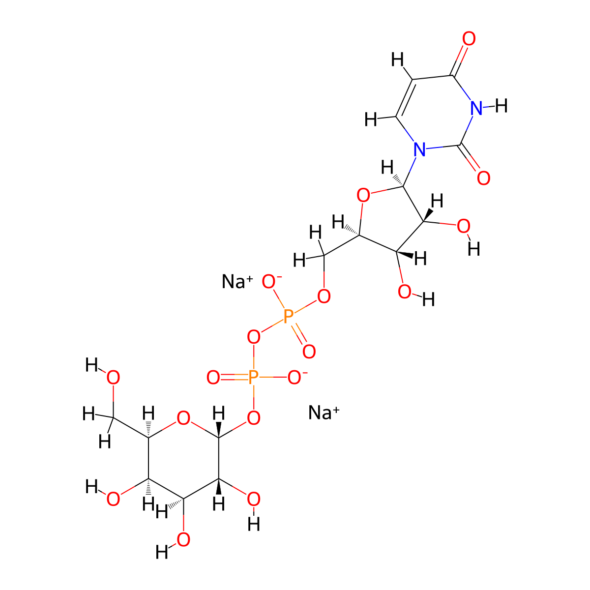 UDP-a-D-Galactose disodium salt molecular structure, CAS 137868-52-1