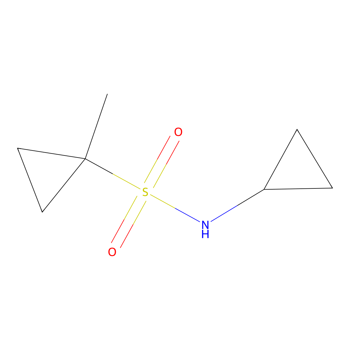 N-cyclopropyl-1-methylcyclopropane-1-sulfonamide molecular structure, CAS 1378680-21-7