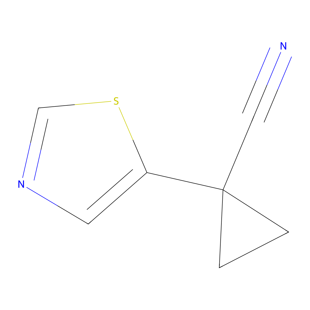 1-(Thiazol-5-YL)cyclopropane-1-carbonitrile molecular structure, CAS 1378680-28-4