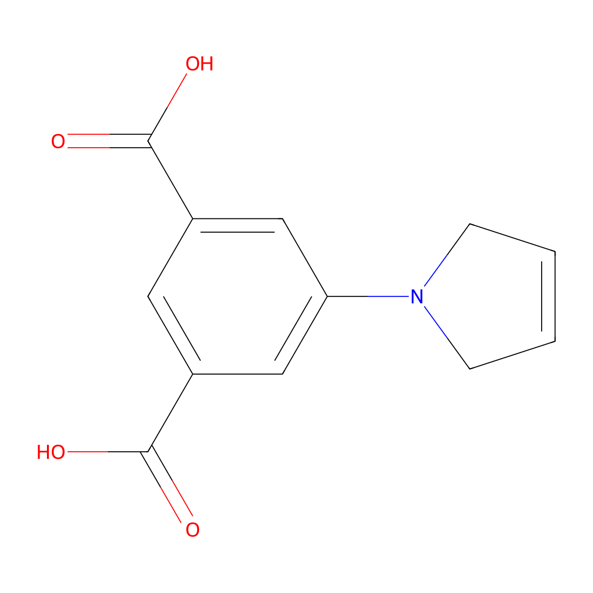 5-(2,5-Dihydro-1H-pyrrol-1-yl)isophthalic acid molecular structure, CAS 1378683-16-9