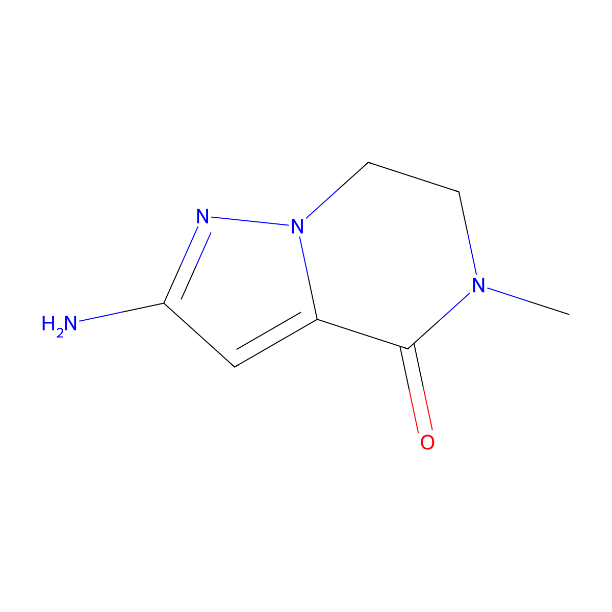 2-amino-5-methyl-4H,5H,6H,7H-pyrazolo(1,5-a)pyrazin-4-one molecular structure, CAS 1378683-88-5