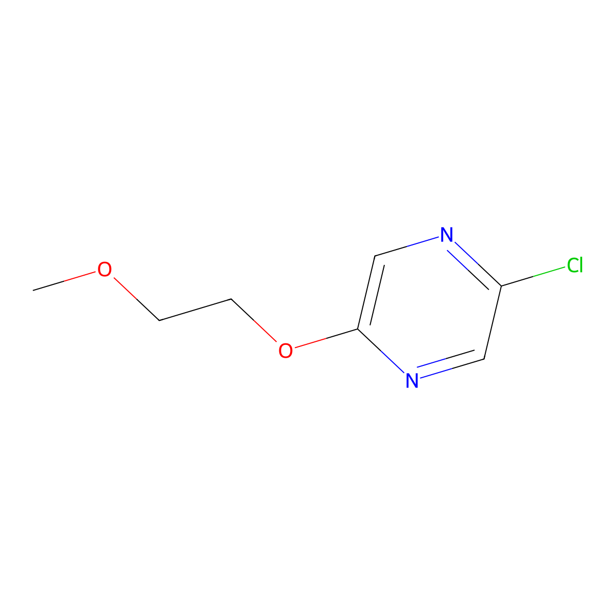 2-Chloro-5-(2-methoxyethoxy)pyrazine molecular structure, CAS 1378684-12-8