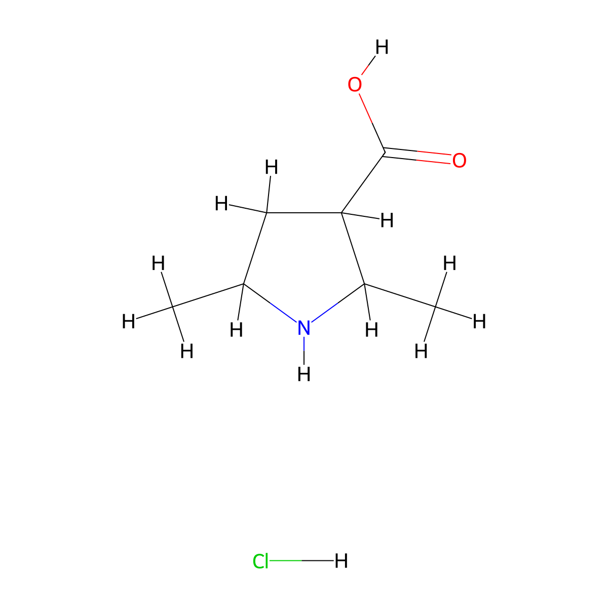 2,5-Dimethylpyrrolidine-3-carboxylic acid hydrochloride molecular structure, CAS 1378685-45-0