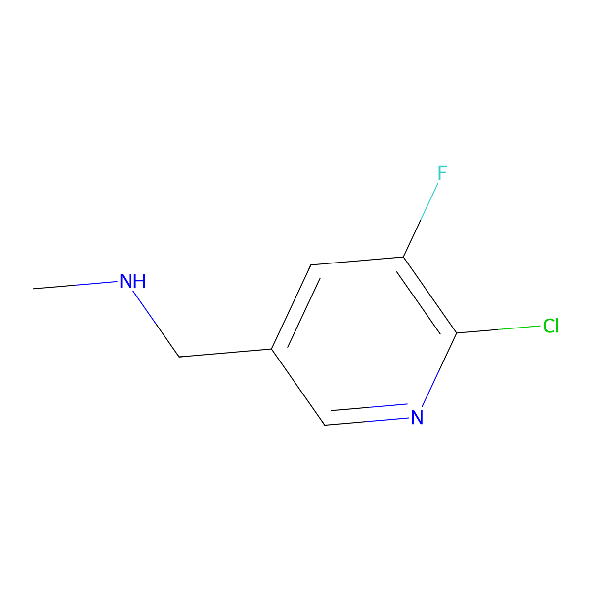 ((6-Chloro-5-fluoropyridin-3-yl)methyl)(methyl)amine molecular structure, CAS 1378685-83-6