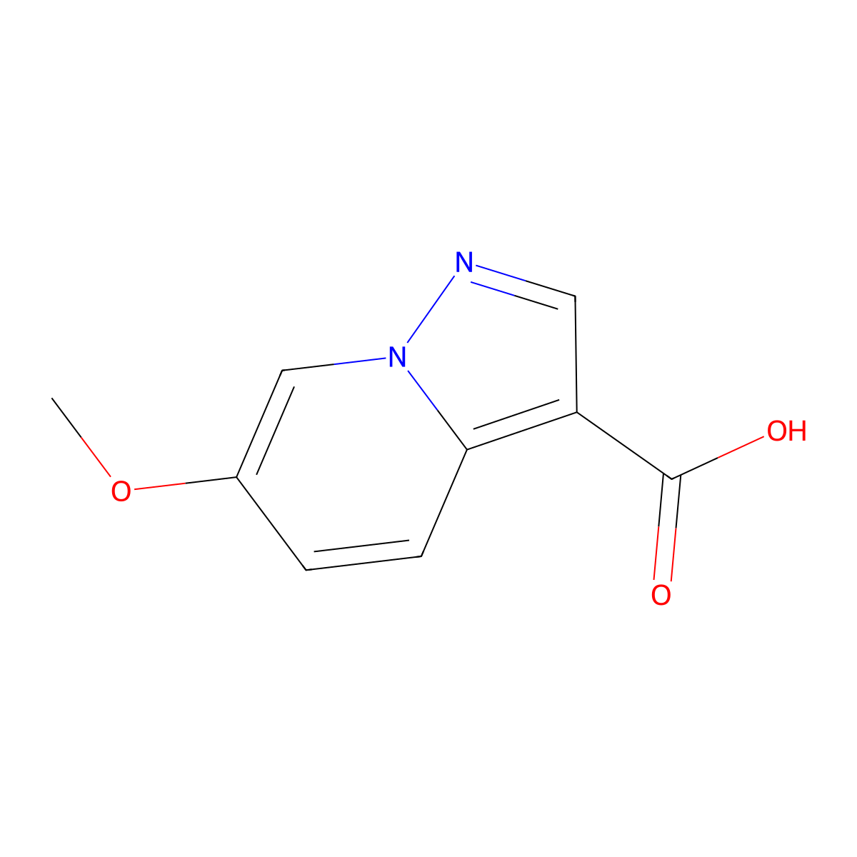 6-Methoxypyrazolo[1,5-a]pyridine-3-carboxylic acid molecular structure, CAS 1378686-25-9