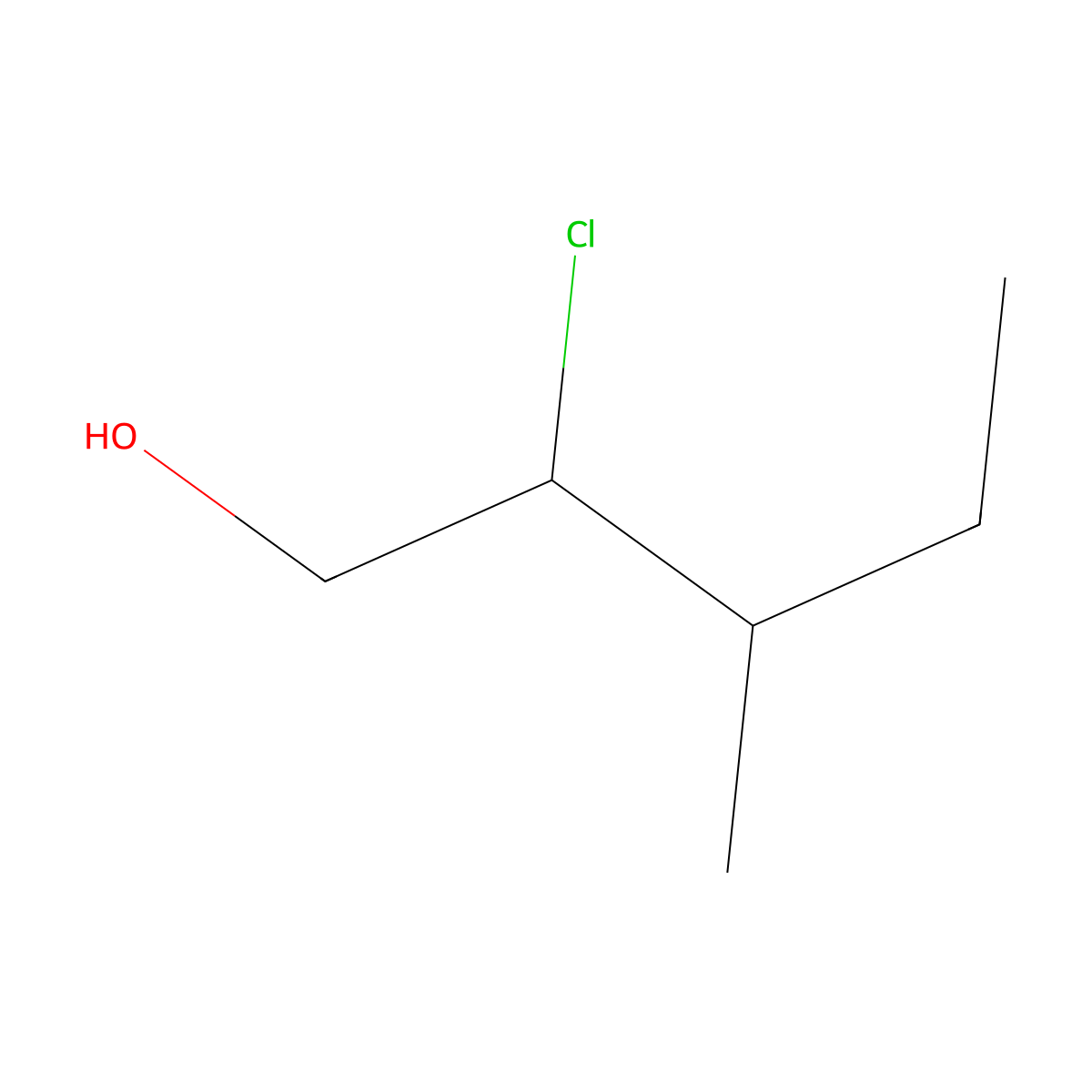 2-Chloro-3-methylpentan-1-ol molecular structure, CAS 1378687-06-9