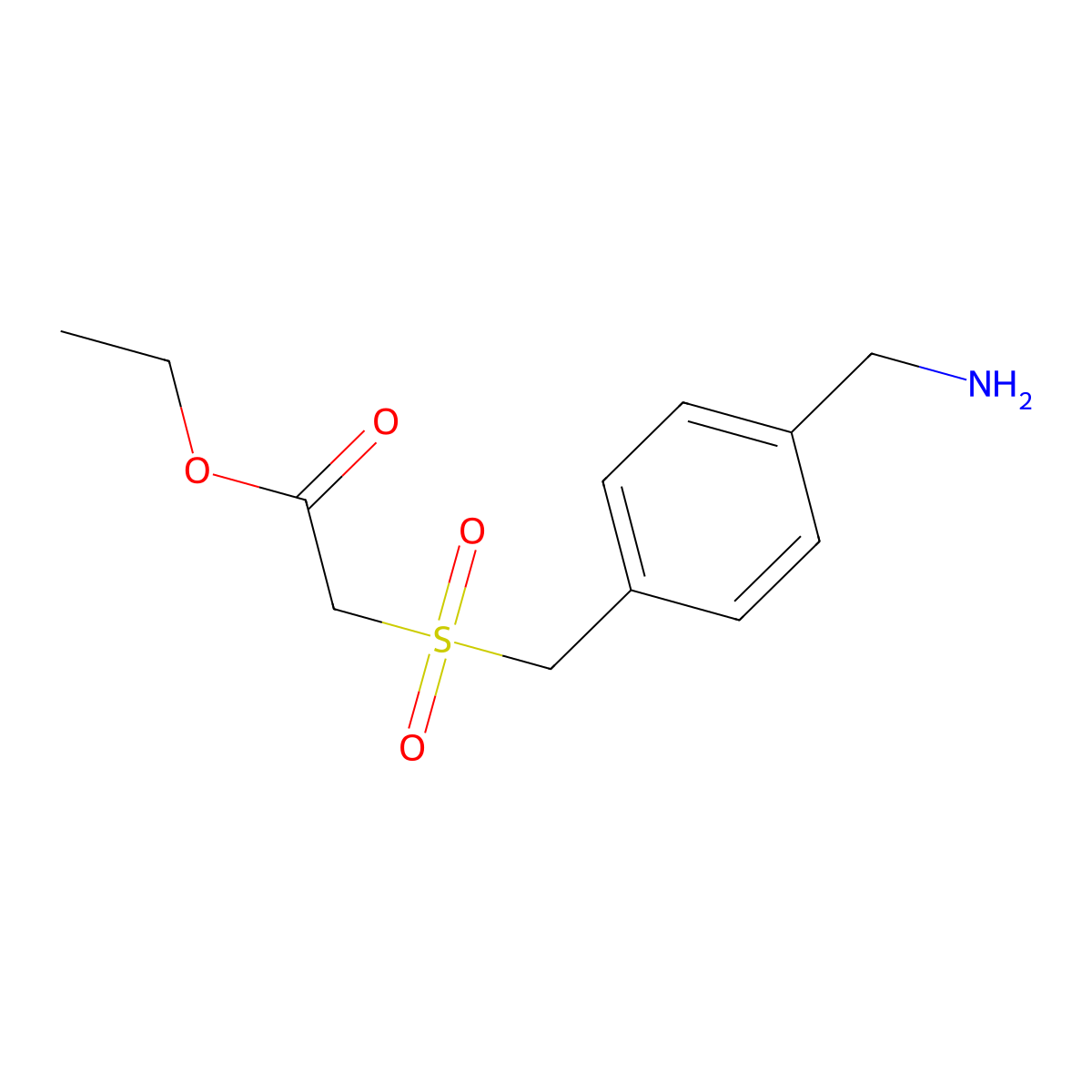 Ethyl 2-{[4-(aminomethyl)phenyl]methanesulfonyl}acetate molecular structure, CAS 1378689-63-4