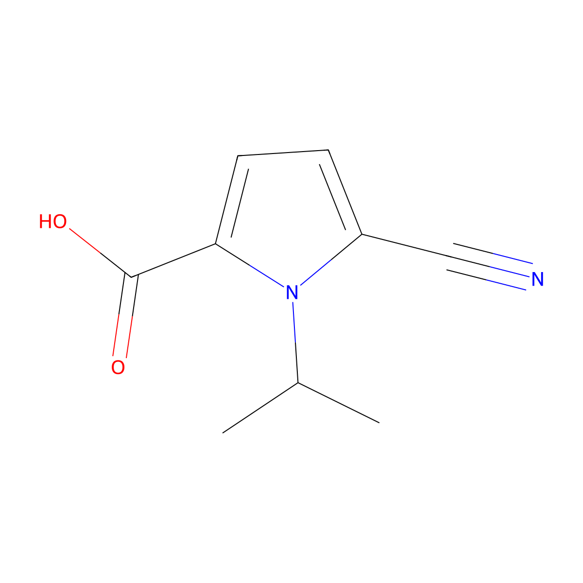 5-Cyano-1-isopropyl-1H-pyrrole-2-carboxylic acid molecular structure, CAS 1378695-54-5