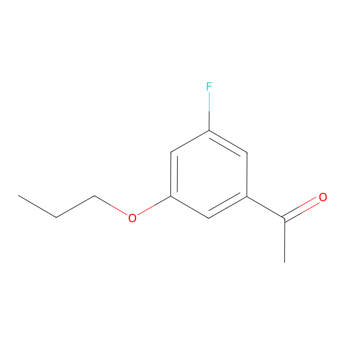 1-(3-Fluoro-5-propoxyphenyl)ethanone molecular structure, CAS 1378697-35-8