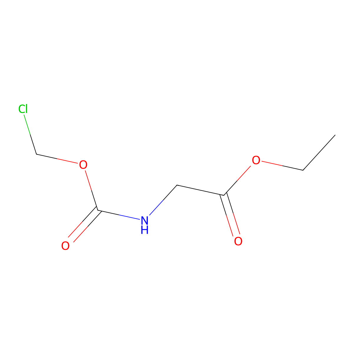 Ethyl 2-(((chloromethoxy)carbonyl)amino)acetate molecular structure, CAS 1378698-27-1