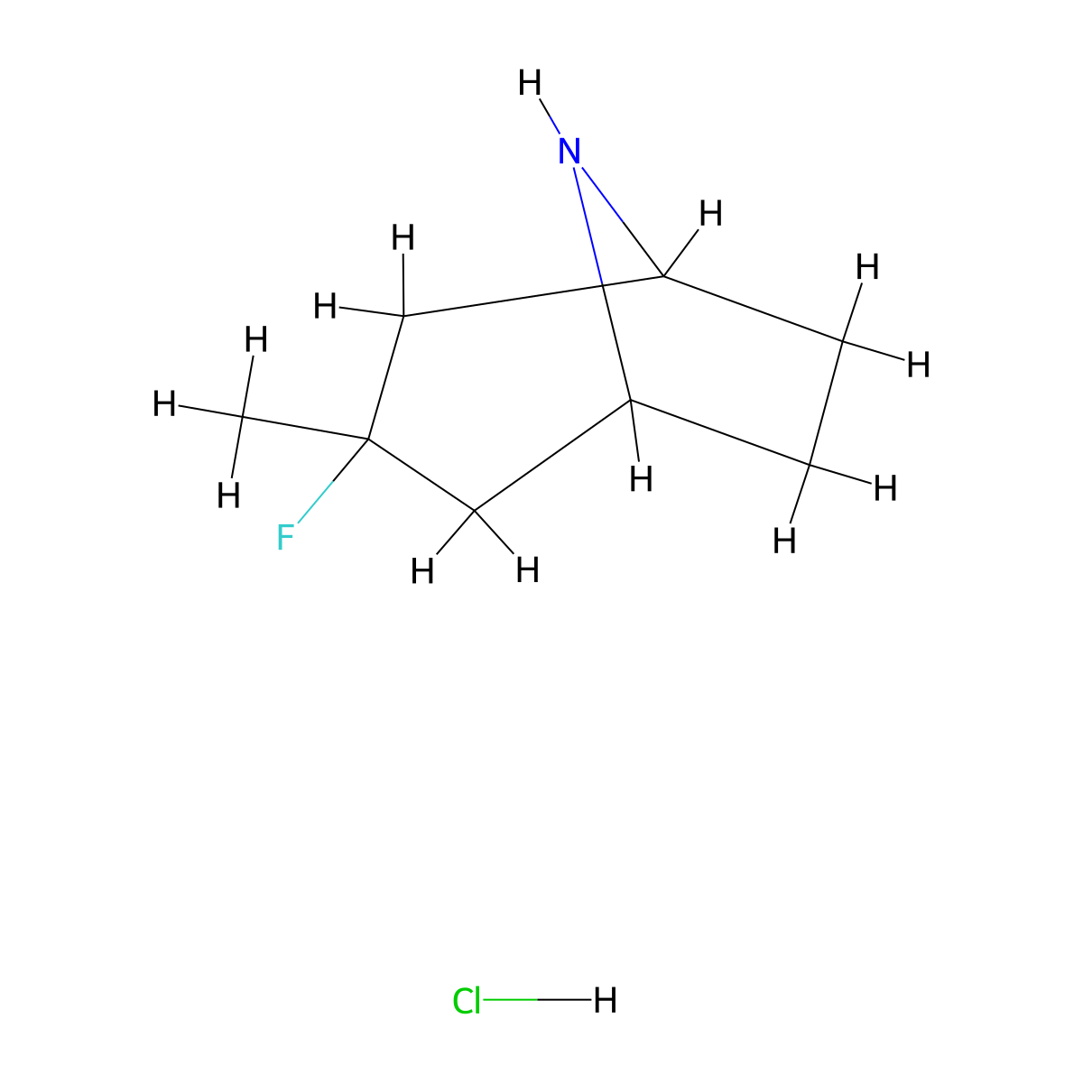3-Fluoro-3-methyl-8-azabicyclo[3.2.1]octane hydrochloride molecular structure, CAS 1378699-14-9