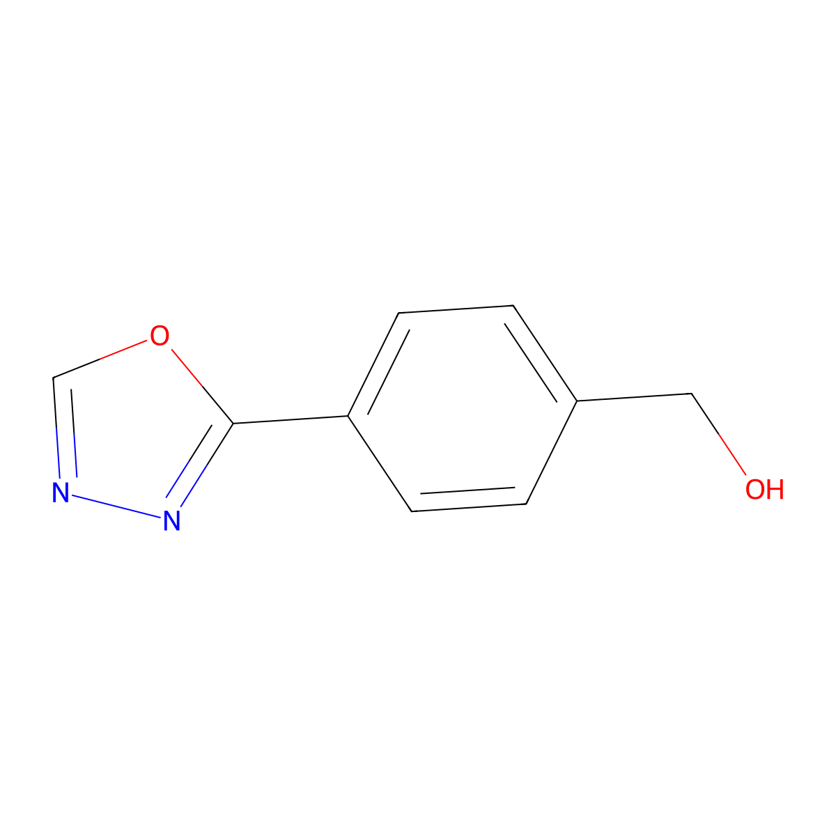 [4-(1,3,4-Oxadiazol-2-yl)phenyl]methanol molecular structure, CAS 1378699-97-8