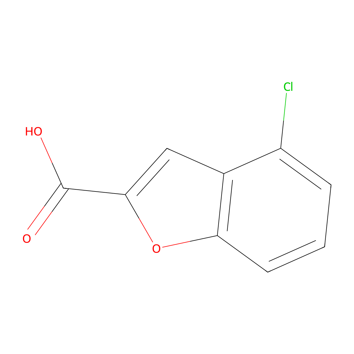 4-Chlorobenzofuran-2-carboxylic acid molecular structure, CAS 1378703-27-5
