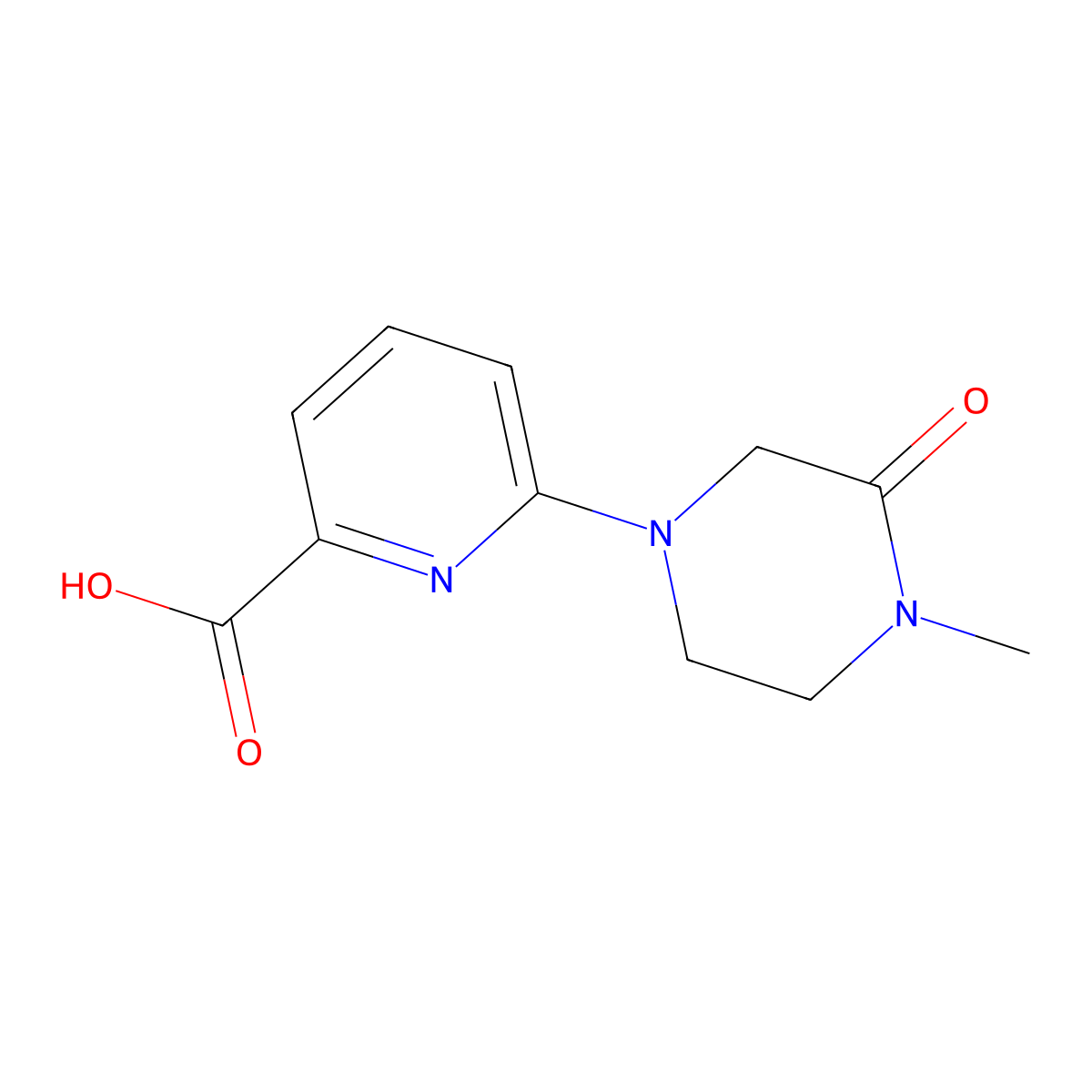 6-(4-Methyl-3-oxopiperazin-1-yl)pyridine-2-carboxylic acid molecular structure, CAS 1378724-53-8