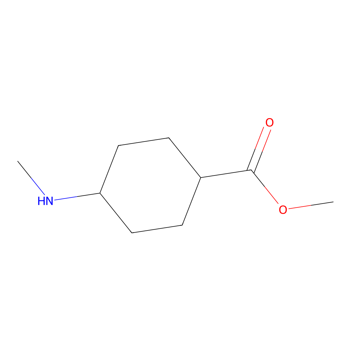 Methyl 4-(methylamino)cyclohexane-1-carboxylate molecular structure, CAS 1378727-69-5