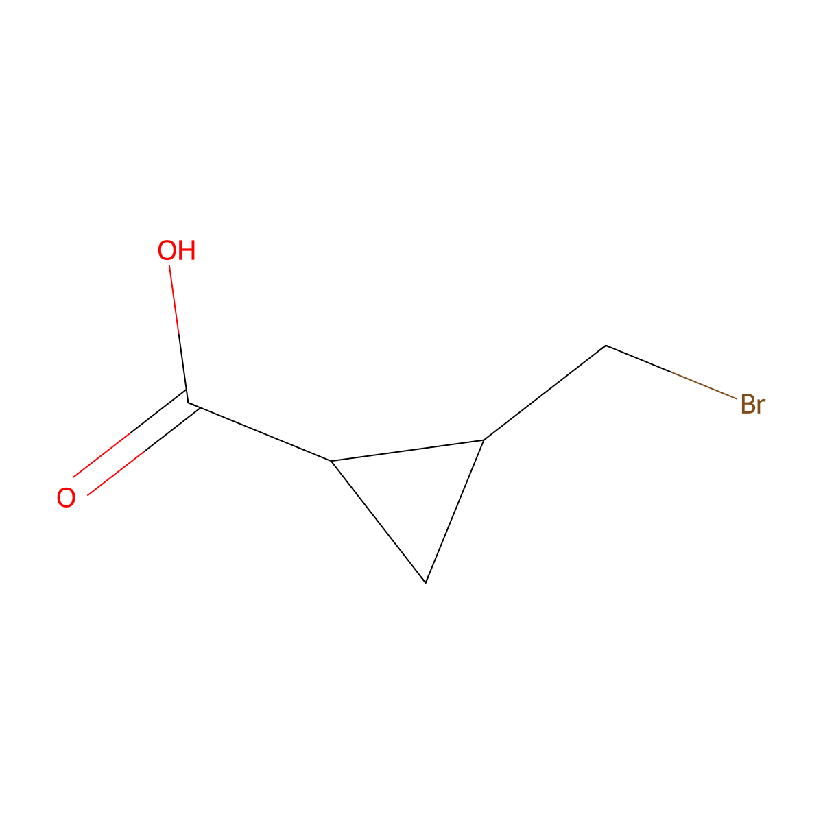 2-(Bromomethyl)cyclopropane-1-carboxylic acid molecular structure, CAS 1378728-71-2