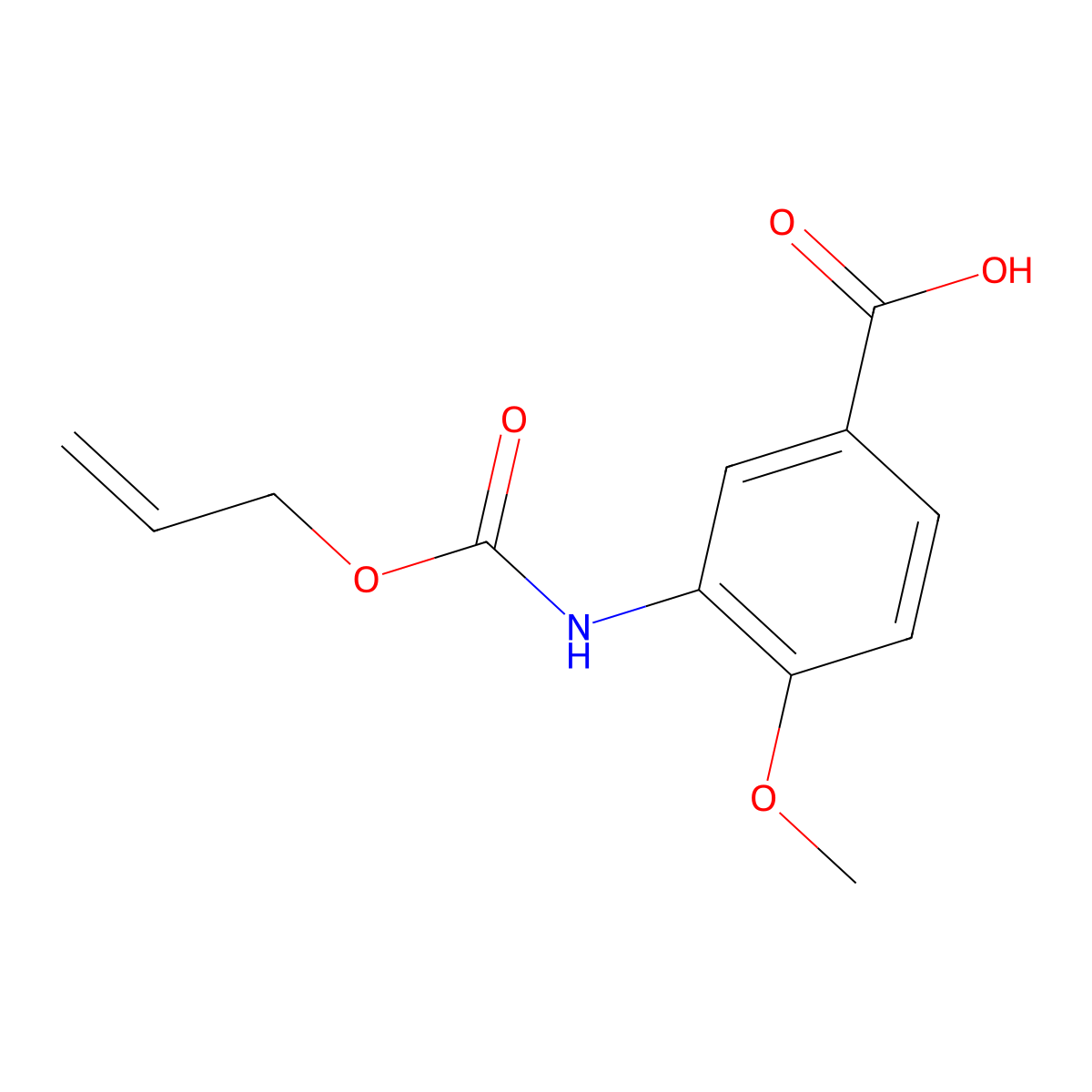 4-Methoxy-3-{[(prop-2-en-1-yloxy)carbonyl]amino}benzoic acid molecular structure, CAS 1378729-06-6