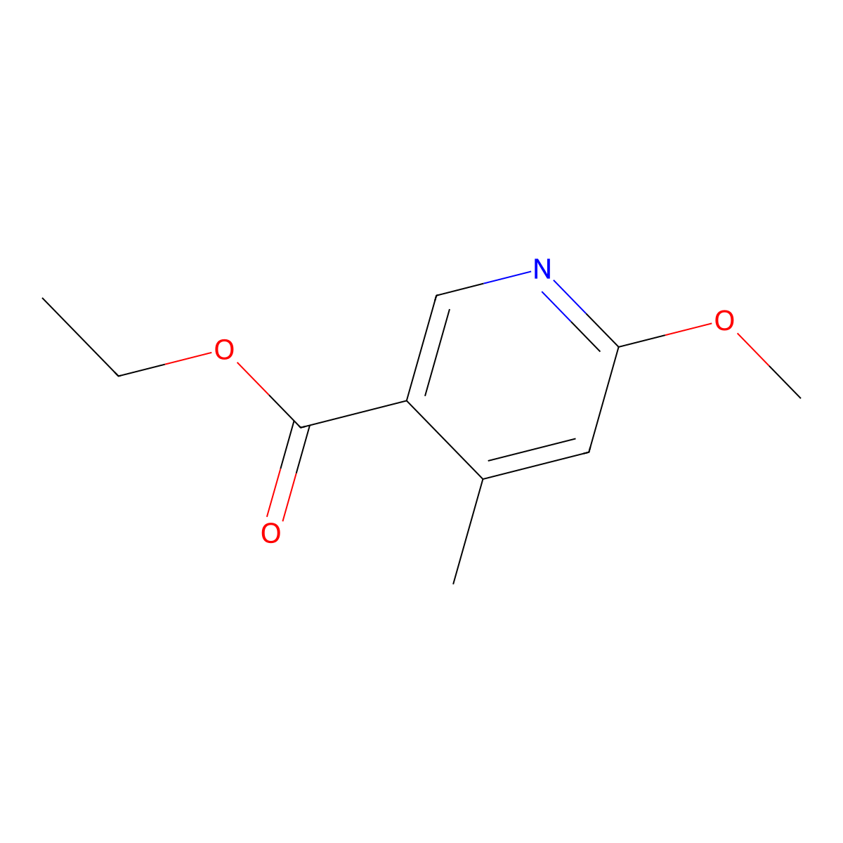 Ethyl 6-methoxy-4-methylnicotinate molecular structure, CAS 1378739-24-2