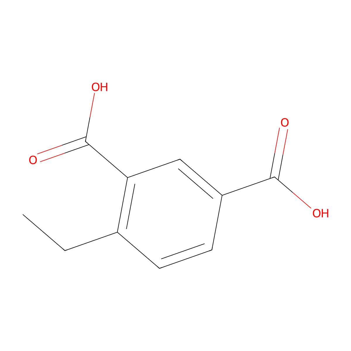 4-Ethylbenzene-1,3-dicarboxylic acid molecular structure, CAS 1378742-82-5