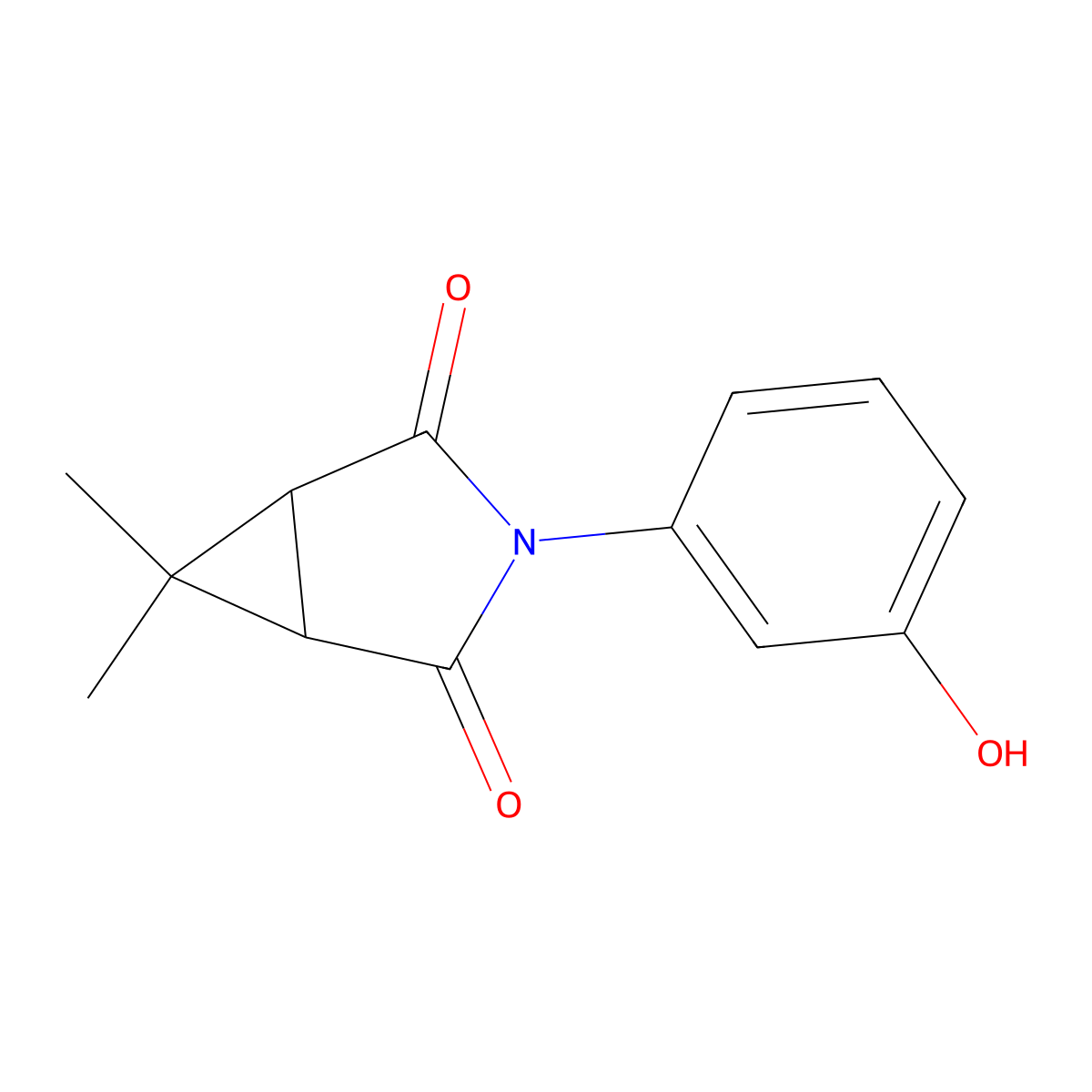 3-(3-Hydroxyphenyl)-6,6-dimethyl-3-azabicyclo[3.1.0]hexane-2,4-dione molecular structure, CAS 1378754-70-1