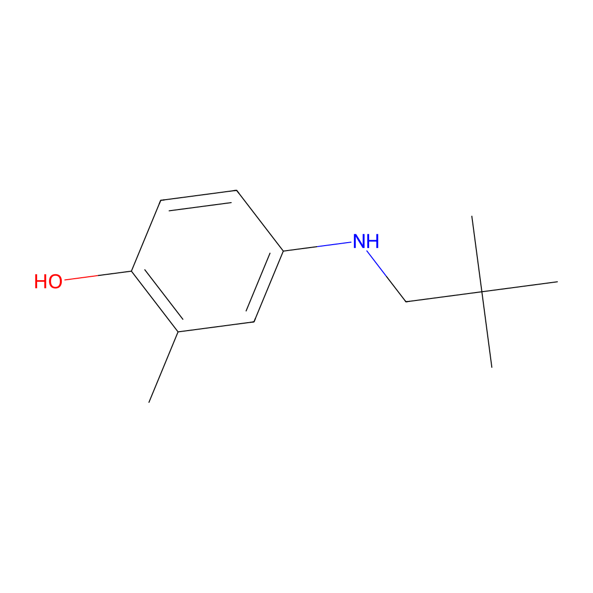 4-[(2,2-Dimethylpropyl)amino]-2-methylphenol molecular structure, CAS 1378755-92-0