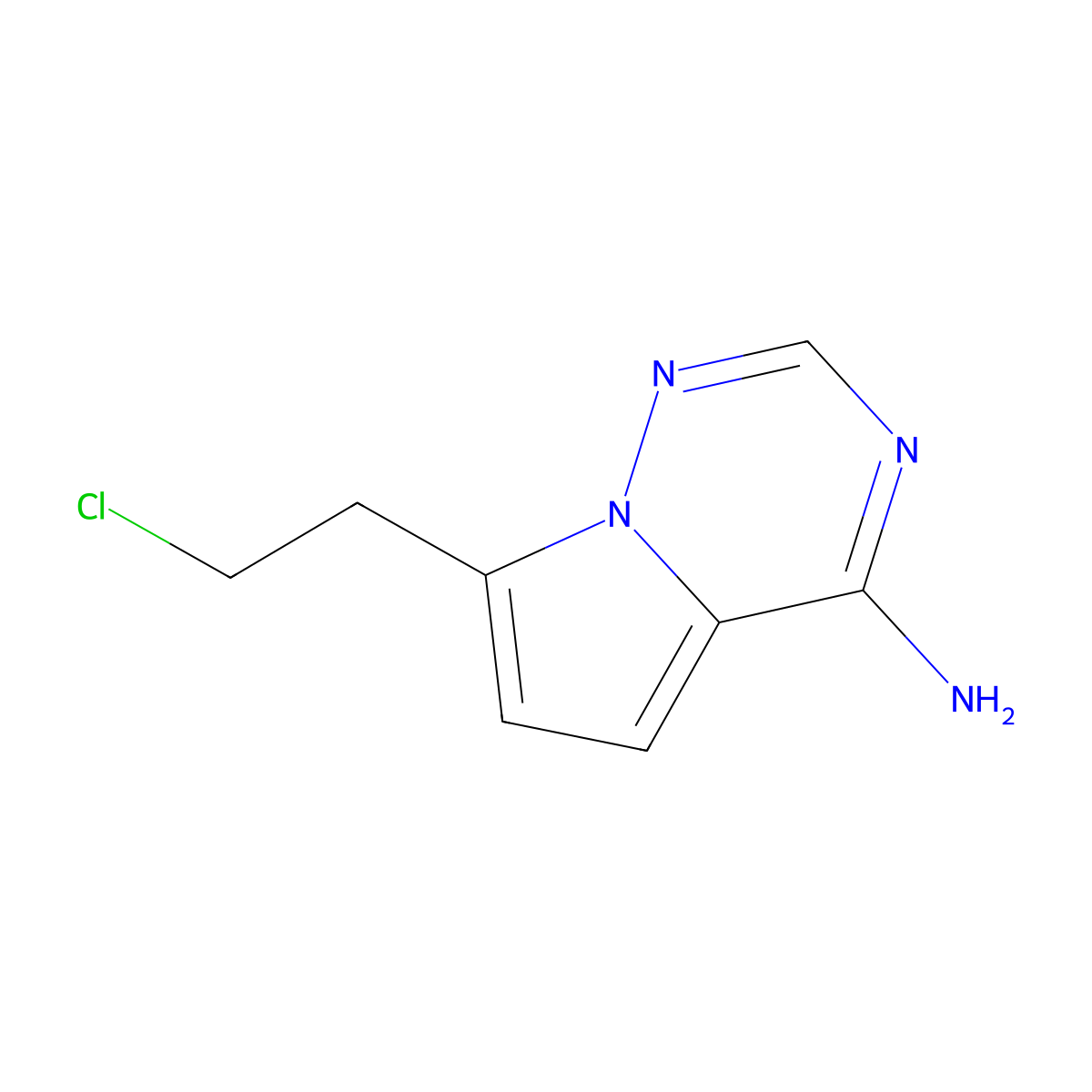 7-(2-Chloroethyl)pyrrolo[2,1-f][1,2,4]triazin-4-amine molecular structure, CAS 1378757-29-9