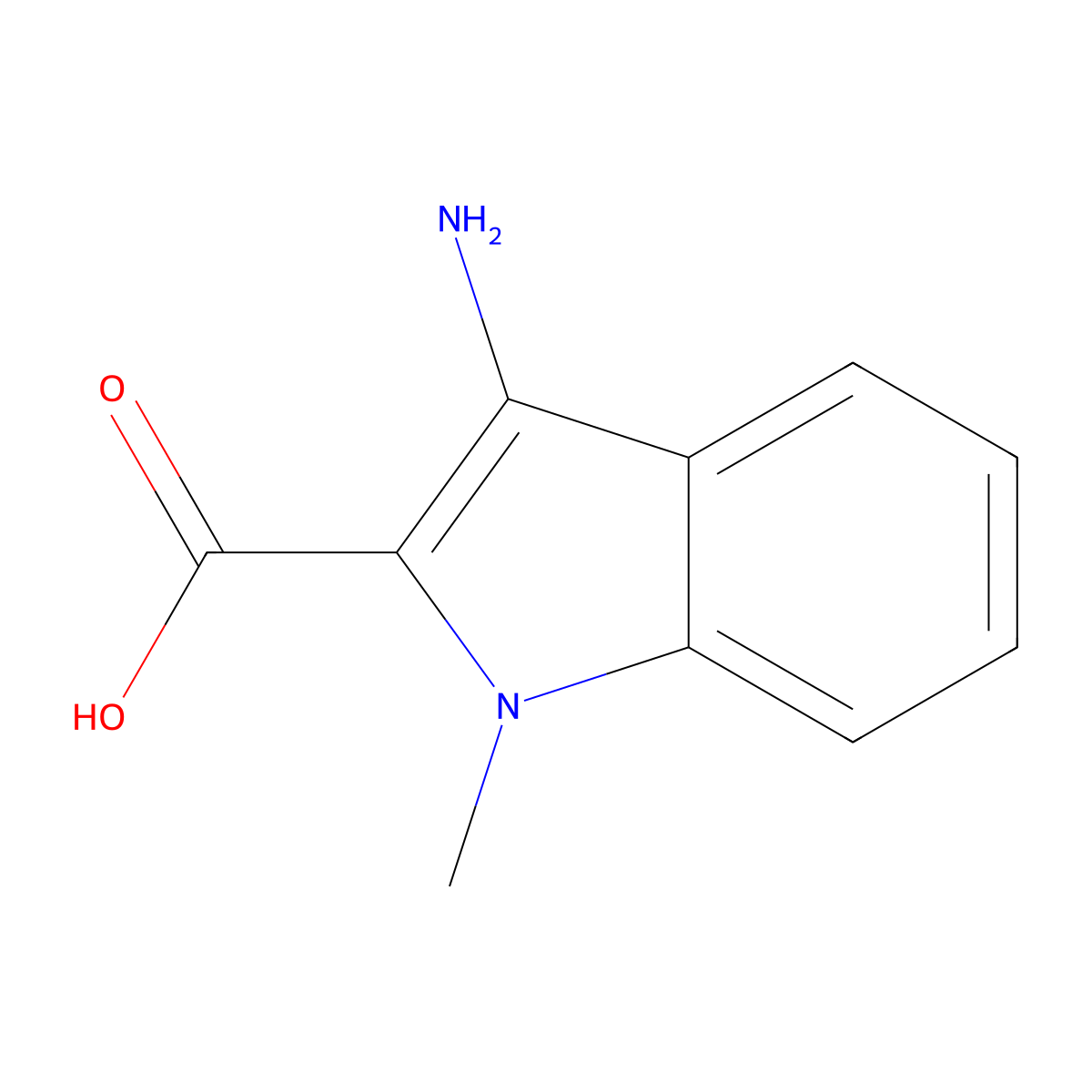 3-Amino-1-methyl-1H-indole-2-carboxylic acid molecular structure, CAS 1378764-35-2