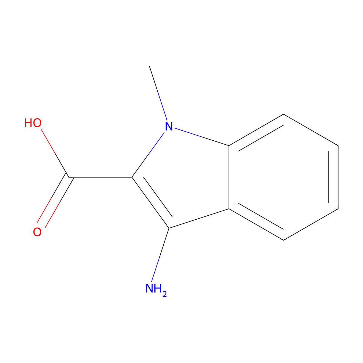 3-Amino-1-methyl-1H-indole-2-carboxylic acid molecular structure, CAS 1378764-35-2