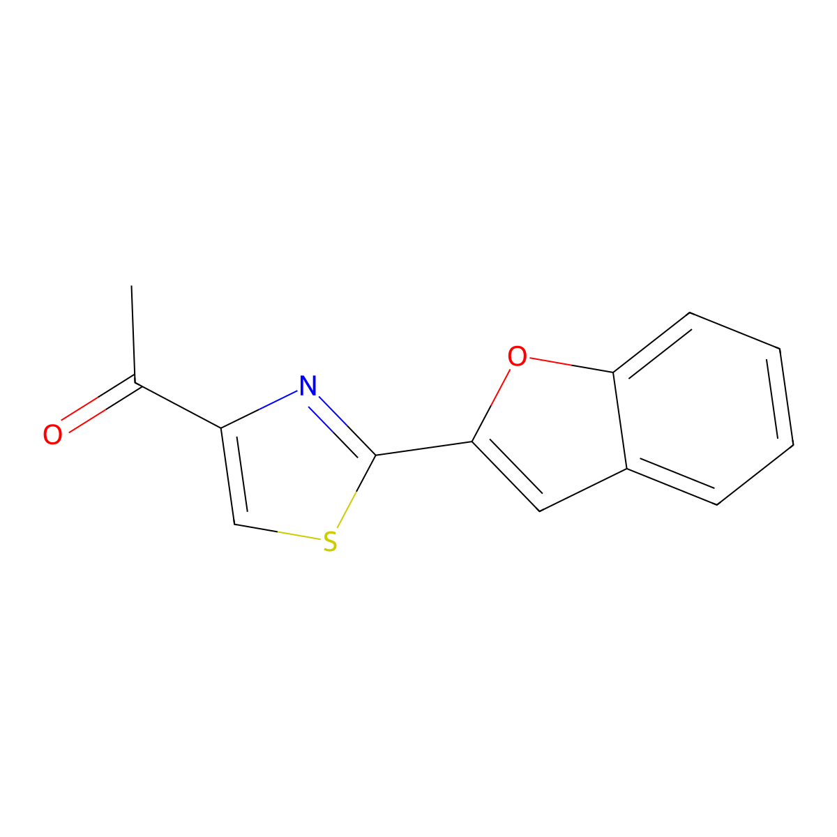 1-[2-(1-Benzofuran-2-yl)-1,3-thiazol-4-yl]ethan-1-one molecular structure, CAS 1378764-90-9