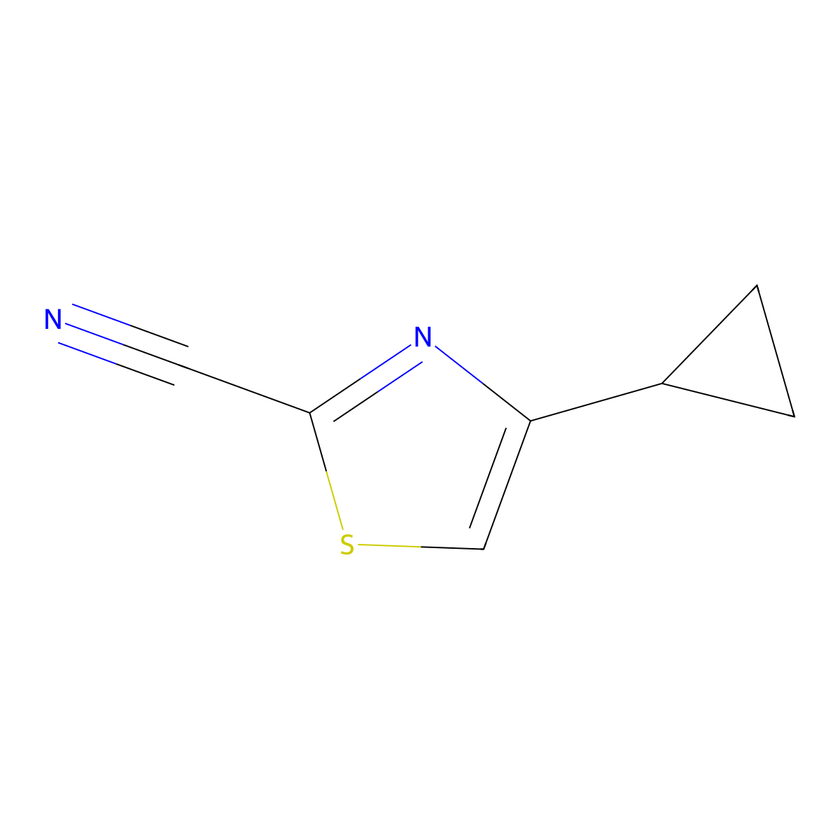 4-Cyclopropylthiazole-2-carbonitrile molecular structure, CAS 1378765-88-8